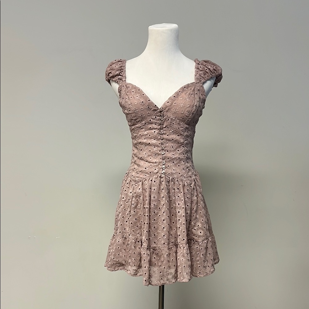 Urban Outfitters Pink Ruched Wrap Mini Dress